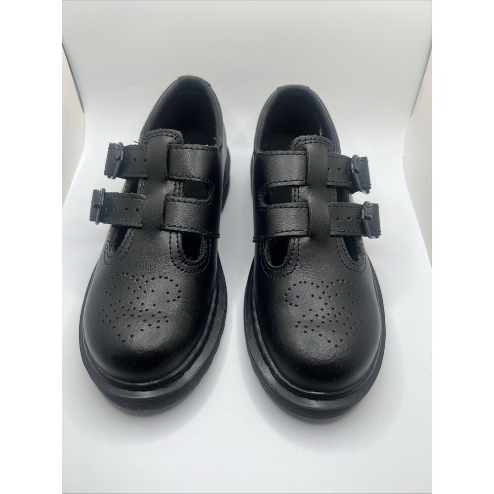 Dr. Martens 8065 Black Smooth Leather Mary Jane Shoes•Girls Size 1 (Big Kid) EUC